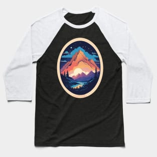 Explore Mountain Sunset Baseball T-Shirt